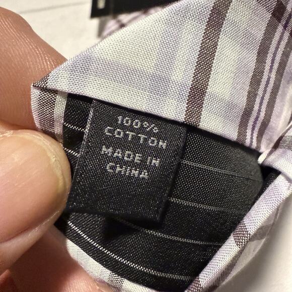 Express Necktie Lavender Purple Plaid Skinny Tie Mens 2.25” Wide MSRP $49.50 - Picture 6 of 10